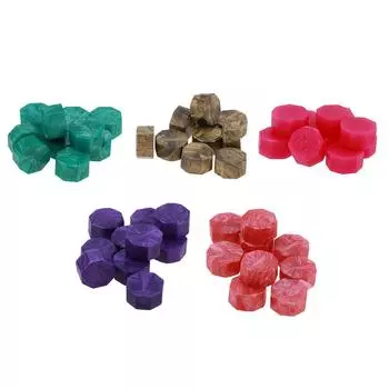 100 шт. Восковая краска Octagon Wax Paint Герметизирующие гранулы Vintage Wedding Pills Stamps Waxs светло-коричневого