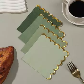 100 шт. в упаковке фестончатые коктейльные салфетки с золотыми вставками салфетки для напитков фестончатые одноразовые бумажные салфетки для свадьбы
