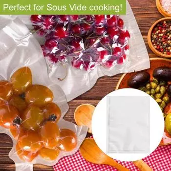 100 шт. вакуумные пакеты для упаковки пищевых продуктов, утолщенные, с хорошей герметизацией, предварительно вырезанные пакеты с вакуумным упаковщиком для хранения продуктов питания 10x15cm 100pcs