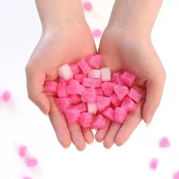 100 шт., великолепные романтические богатые качества, наполнитель подарочной коробки, розовые, белые, мини-сердце, бусины для любви, пенопластовые полоски, принадлежности для слизи, товары для вечеринок