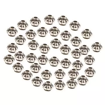 100 шт. винтажные тыквенные бусины, ожерелье, браслет, прокладка, сделай сам 10x8mm серебряный