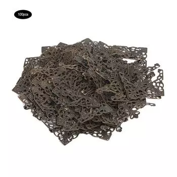 100 шт. винтажный стиль железный уголок край стола угловые украшения декоративные(Античная латунь)