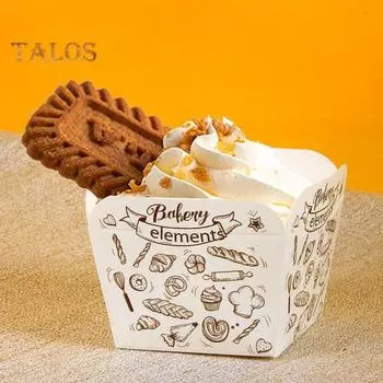 100 шт. вкладыш для торта, одноразовая упаковка, пищевой класс, чистый точечный хлеб, чашка для кексов с узором для хлебобулочных изделий