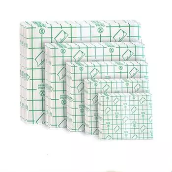 100 шт. водонепроницаемая прозрачная лента из искусственной кожи, лейкопластырь, противоаллергическая лечебная лента для фиксации повязки на рану 7cmx7cm