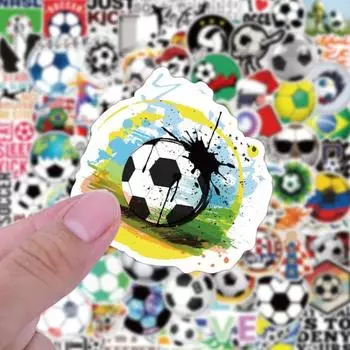 100 шт., водонепроницаемая спортивная наклейка с рисунком футбола для гитары, компьютера, телефона, скейтборда, бутылки с водой, украшение для ноутбука, скрапбукинга Football