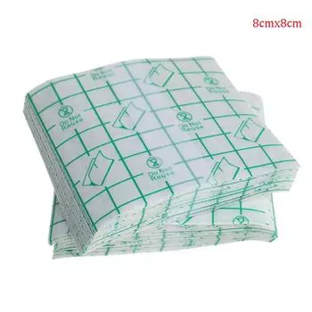 100 шт., водостойкая клейкая повязка для ванны из искусственной кожи, медицинская фиксирующая лента, повязка 8cmx8cm