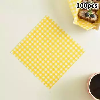 100 шт. вощеная бумага для упаковки сэндвичей жиронепроницаемая бумага бумага для фритюрницы жёлтый