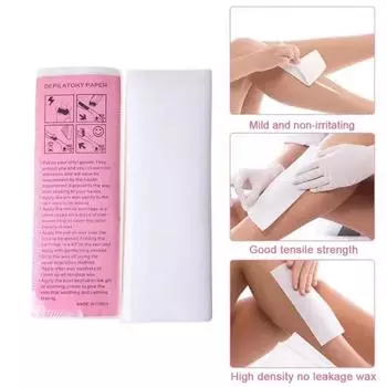 100 шт., восковая бумага для удаления волос для женщин и мужчин, нетканый материал, высокое качество, эпилятор для тела, ног, рук, эпилятор, восковая полоска, рулон бумаги