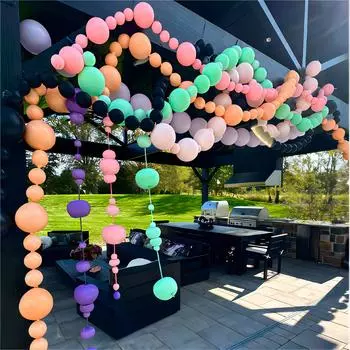 100 шт., воздушные шары с хвостом, макароны, пастельные воздушные шары, украшения для детского душа, с днем рождения, уличные украшения для перголы, арочные воздушные шары