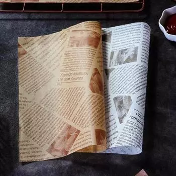 100 шт. впитывающая масло бумага с антипригарным рисунком для сэндвичей упаковочная бумага для пищевых корзин ежедневное использование L коричневый