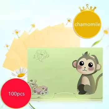 100 шт. впитывающих салфеток для лица с ромашкой, впитывающих салфеток для удаления жира, впитывающих салфеток для лица с матча, промокательной бумаги для жирной кожи, косметических средств 9*6cm