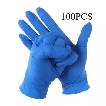 100 шт. высокоэластичные одноразовые нитриловые перчатки утолщенные для выполнения домашних работ резиновый латекс для волос - кухонные перчатки из чистого нитрила для оптовой продажи S синий
