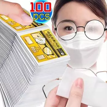 100 шт., высококачественная салфетка для чистки очков, салфетка для чистки очков, салфетки для чистки экрана телефона, оптовая продажа 100 pcs with a set