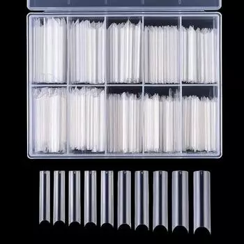 100 шт. XL, удлиненные квадратные накладные ногти, наращивание C, изогнутые, квадратные, прямые, накладные ногти, CU, изогнутая половина, акрил