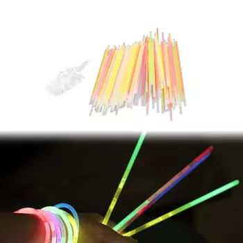 100 шт. Яркие светящиеся палочки на Хэллоуин, разноцветные светящиеся палочки, неоновые браслеты, ожерелья для детей 20cmx0.45cm