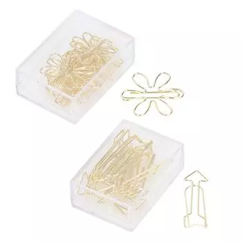 100 шт. забавные зажимы для планировщика инновационный милый дизайн антикоррозийный гальванический процесс золотые скрепки для бумаги Flower