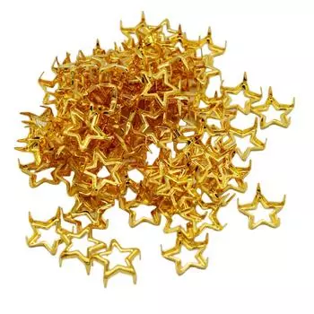 100 шт. заклепки-гвоздики в стиле панк-звезды с пентаграммой, шляпки гвоздей, изделия из кожи 12mm золотой