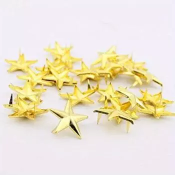 100 шт., заклепки «сделай сам», гвозди с пятиконечной звездой, серебро, золото, пистолет, черные аксессуары для одежды, материал чехла для мобильного телефона, сумка 100pcs золотой