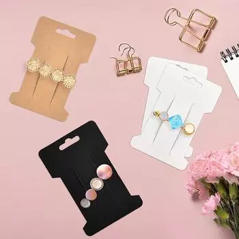 100 шт. заколок для волос, демонстрационных карточек, заколок, упаковочных карт, крафт-картона, картона, ювелирных изделий, браслета, повязки на голову, резинки, самозапечатывающиеся пакеты as the picture