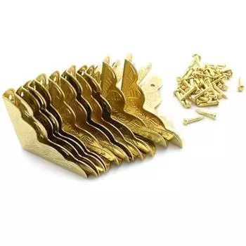 100 шт. Защитный уголок для мебели, антикварная бронза, треугольный край, декоративный металлический уголок для ящика для хранения, ювелирного шкафа, журнального столика 100 Pcs бронзовый