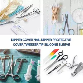 100 шт. защитный зажим для головы, чехол для щипчиков для ногтей, силиконовый чехол для пинцета, защитный чехол для маникюрного инструмента, пинцет для удаления омертвевшей кожи