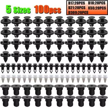 100 шт. зажим для отделки панели автомобиля, крышка радиатора двигателя, решетка, колесная арка, бампер, крыло, фиксатор, заклепка, держатель, пластик