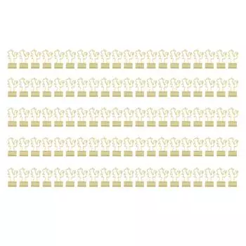 100 шт. зажимов в форме животных, золотые, сильная зажимная сила, металлические зажимы с длинным хвостом для офиса