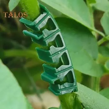 100 шт., зажимы для растений, поддержка стебля цветов, простые в использовании многоразовые зажимы для помидоров, перца, виноградной лозы, крепежные зажимы для овощей, приспособления для сгибания растений зелёный