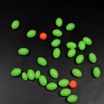 100 шт. зеленые/оранжевые большие мягкие резиновые овальные светящиеся рыболовные бусины Lumo светящиеся бобы Sabiki Snapper Rig 10x15 8x12 6x12 5x8 7x7 5*8mm