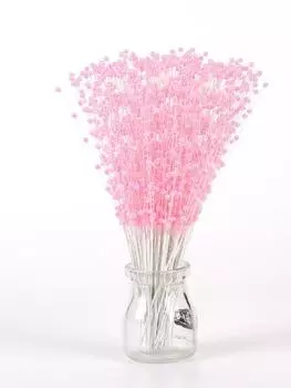 100 шт., жемчужные палочки, 4 мм, жемчужные цветочные стебли, свадебный жемчуг, свадебный букет, украшения для вечеринки, цветочные нити из бисера для свадебной вечеринки, декор стола розовый
