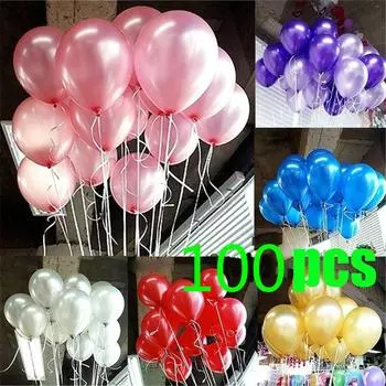 100 шт жемчужный блеск утолщенный круглый латексный Рождественский домашний вечерние праздничные украшения жемчужный шар свадебные аксессуары 100Pcs белый