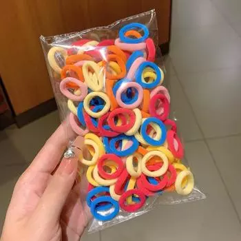 100 шт. женские и женские разноцветные нейлоновые эластичные резинки для волос, резинки для волос, резинки для волос, аксессуары для волос S