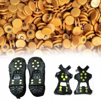 100 шт. Зимние кошки, нескользящие ботинки, шипы, снежные, ледяные, для скалолазания, походов