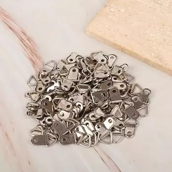 100 шт., золотистые, серебряные треугольные D-образные кольца, подвесные крючки для фоторамки, аксессуары серебряный