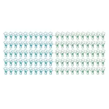 100 шт. звездообразных зажимов с сильной силой зажима, милые мультяшные прочные металлические зажимы для бумаги для учетной записи Bl