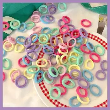 100 штук цветных резинок для волос для детей, маленькие эластичные повязки для волос ярких цветов, аксессуары для волос для девочек на все времена года