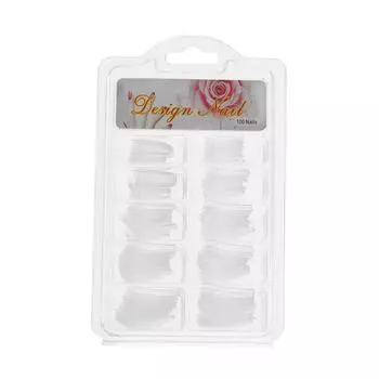 100 штук французских ногтей, полное покрытие, акриловые прозрачные накладные ногти One Size белый