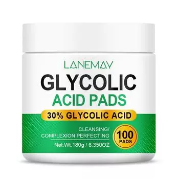 100 штук гликолевых дисков с витаминами B5, C и E - Без фталатов, без запаха, осветляющие хлопья для лица, пропитанные ниацинамидом и глицерином 180g