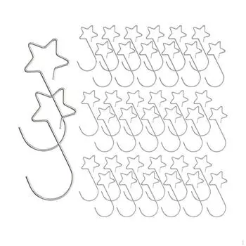 100 штук крючков для рождественской елки, вешалок для подвешивания украшений золотой