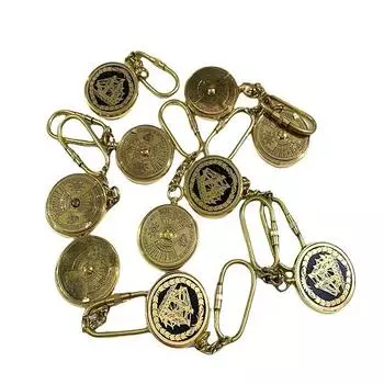 100 штук латуни 50 лет (2000-2050 гг.) Брелок с вечным календарем и мировым таймером, коллекционный латунный брелок для ключей в подарок