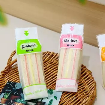 100 штук оберток для сэндвичей, специальные одноразовые, легко рвущиеся, прозрачные, треугольные, для выпечки тортов, хлеба, упаковочные пакеты 100PCS оранжевый