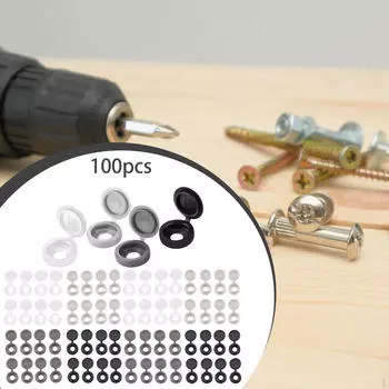 100 штук откидных крышек для винтов, прочные многоцелевые защелкивающиеся шайбы
