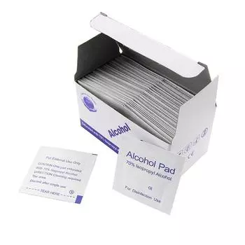 100 штук/партия чистящего средства для очистки и дезинфекции салфеток для оказания первой помощи ватным тампоном белый