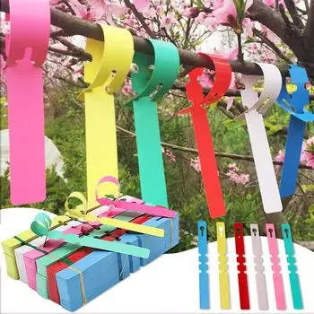 100 штук пластиковых детских растений, висячих этикеток на деревьях, садовых этикеток, пряжек, водонепроницаемых этикеток One Size розовый