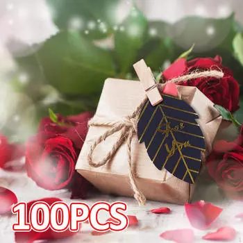 100 штук подарочных бирок для бумажных креативных подвесных сувениров для детского шоу чёрный