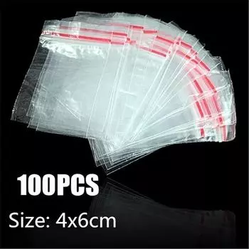 100 штук прозрачных пакетов с застежкой-молнией для домашнего хранения 100pcs