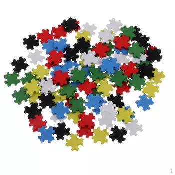 100 штук разноцветных деревянных пазлов для детей, развивающие игрушки 19 мм