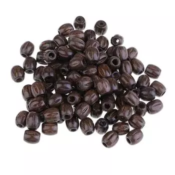 100 штук резные деревянные овальные бусины-разделители для изготовления ювелирных изделий, браслетов 10x8mm коричневый