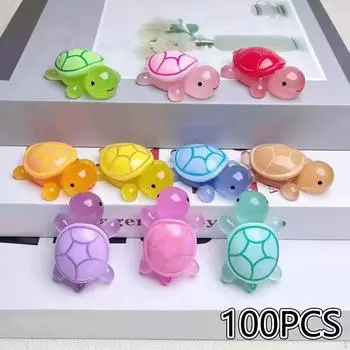 100 штук светящихся мини-черепах, миниатюрные фигурки черепах, забавные черепахи, маленькие морские животные, игрушки PP not have bag