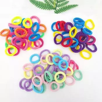 100 штук высокоэластичных модных нейлоновых шнурков для волос, детские аксессуары для волос, простые базовые шнурки для волос и повязки на голову